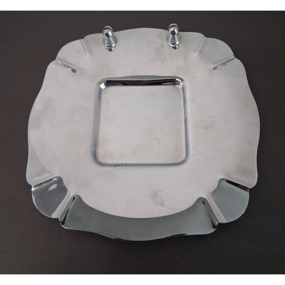 Continental Silver Co. Inc. 6.5" VTG MCM Aluminum Silver Look Serving Dish GUC